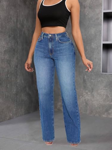 Women's Wide Leg Jeans High Waist Baggy Denim Pants3