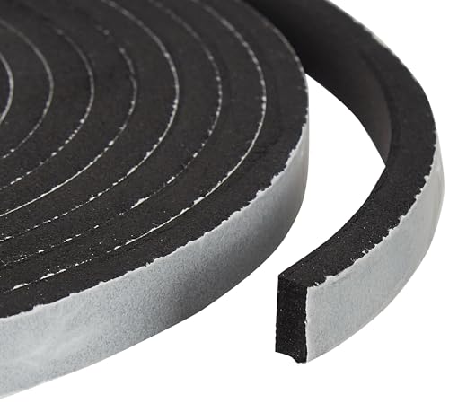 Image of Amazon Basics Single Side High Density Self Adhesive Foam Seal Tape, Weather Stripping Doors and Window Insulation Soundproofing -12MMX5MTR-6MM- Pack of 1