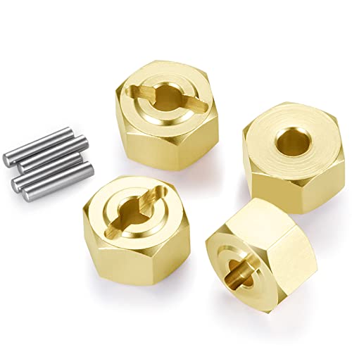 MORLORDY 4PCS RC Brass Hex Hub Adapters 8mm for Axial UTB18 Capra Trail Buggy Upgrades 1/18 Scale RC Crawler Car Accessories