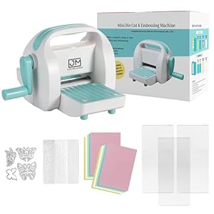 Mini Die Cutting & Embossing Machine by Joelver Maker, 3 Inch Opening, Scrapbooking Starter Kit (Blue)