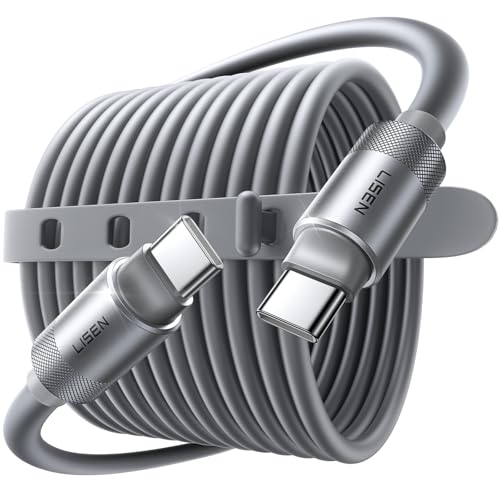 LISEN USB C Cable 10FT, Chubby 100W Soft Silicone USB C to USB C Fast Charging Cable, Long USBC to USBC for iPhone 16 Pro Max Charger Cord, Samsung S25, iPhone 15, MacBook Pro/Air 17, Switch 2, iPad