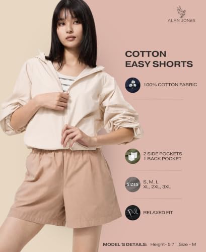 Image of Alan Jones Clothing Women's Cotton Easy Shorts | 100% Cotton Casual Shorts