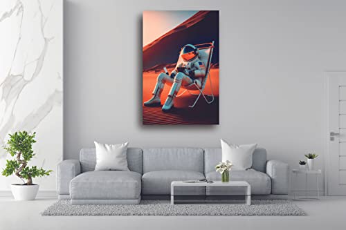 Astronaute dans l'espace tableau déco salon art moderne 120x80