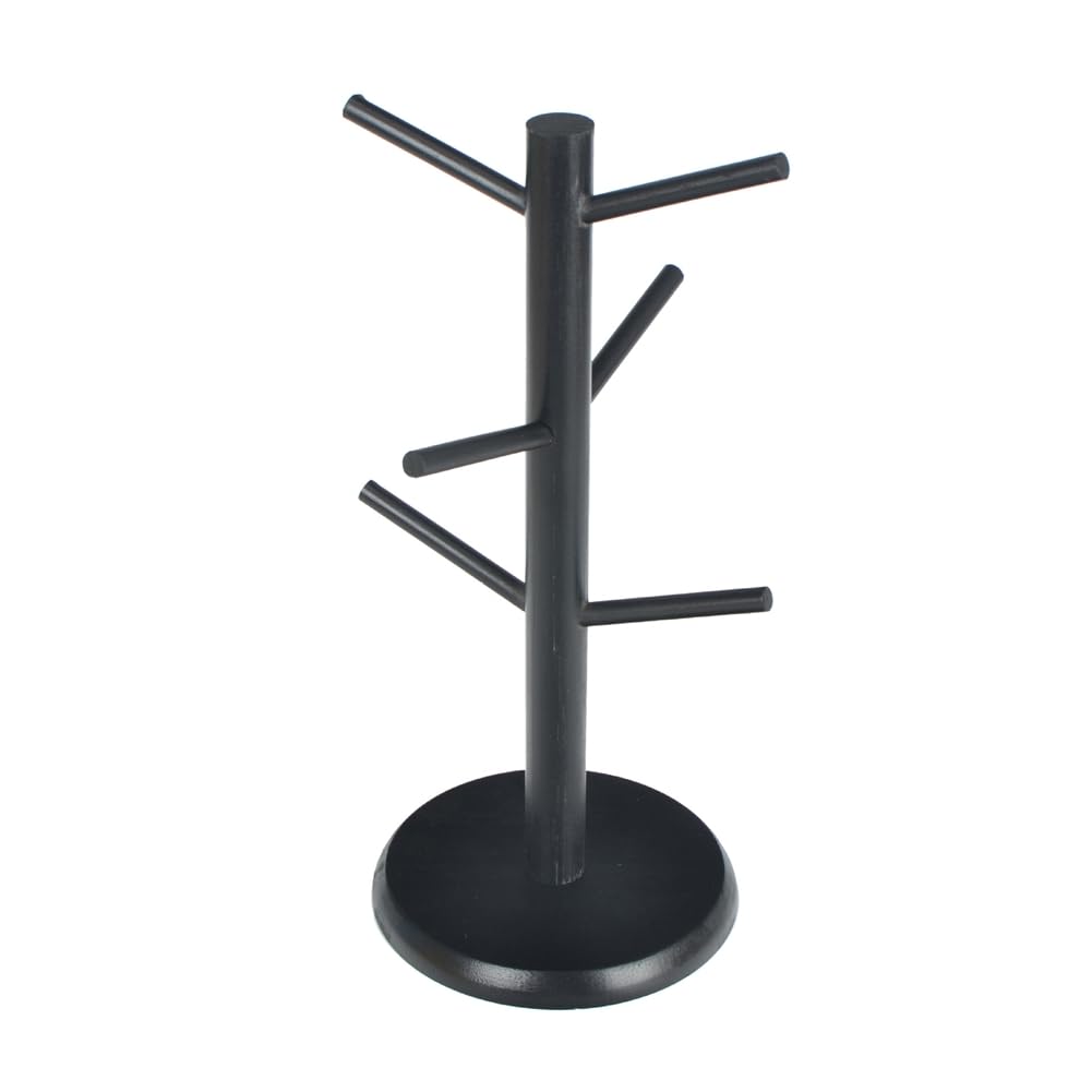 CTRLZS Coffee Cup Holder A Thicker Base Suitable for Countertops Cup Holder with 6 Hooks Black