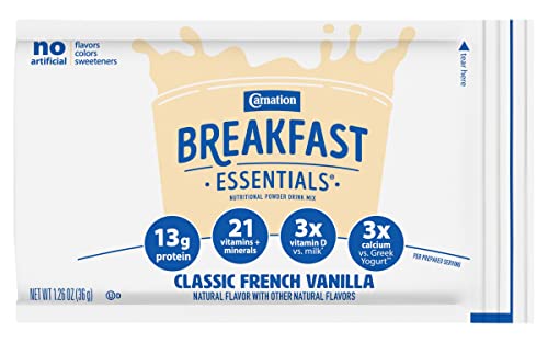Carnation Breakfast Essentials Complete Nutritional Drink, Classic French Vanilla, 10-1.26 Oz Packets Per Box (Pack Of 2) #TOP2