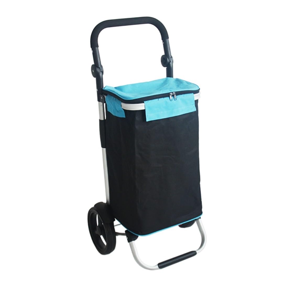 SBZIOJHDR foldable shopping trolley， Folding Shopping Trolley with 2 Wheels Home Portable Grocery Supermarket Elderly(C)