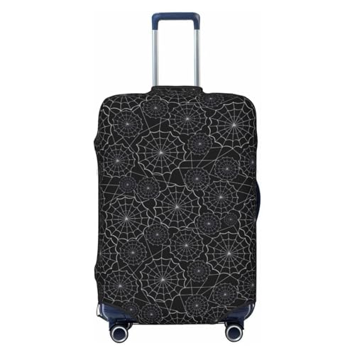 Spider Web Black Print Luggage Cover For Suitcase,Washable Elastic Travel Suitcase Protector With Zipper Closure And Bottom Buckle – Fits 18-32