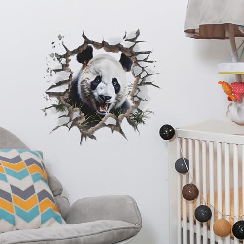 Vinilo decorativo panda 3D pegatina de pared impermeable miniatura 4