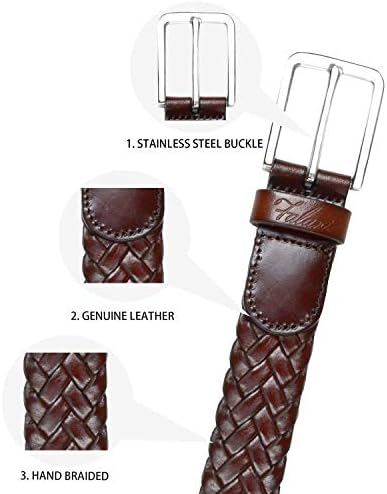 Falari Men's Full Grain Leather Belt - 38mm Wide, Stainless Steel Buckle, Dress Belt, Gift Box - View #10