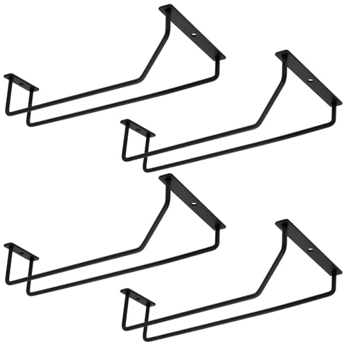 Holders for Wine Glass Under Cabinet, Metal Stemware Rack Hangers, Hanging Racks Saving Space, Easy to Install, Four Pcs Wine Glass Racks, Fit for All Kitchens and Mini