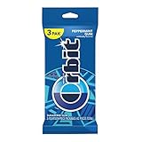 ORBIT Peppermint Sugarfree Chewing Gum, 3 Packs of 14-Pieces (42 Total Pieces)