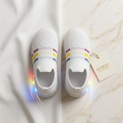 Image of inchJugnu inch LED Light-Up Baby Shoes (0-5 Years) | Soft Sole Comfort for Tiny Feet, Breathable Knit, Easy Slip-On | Magical Glowing Shoes for Happy Kids.