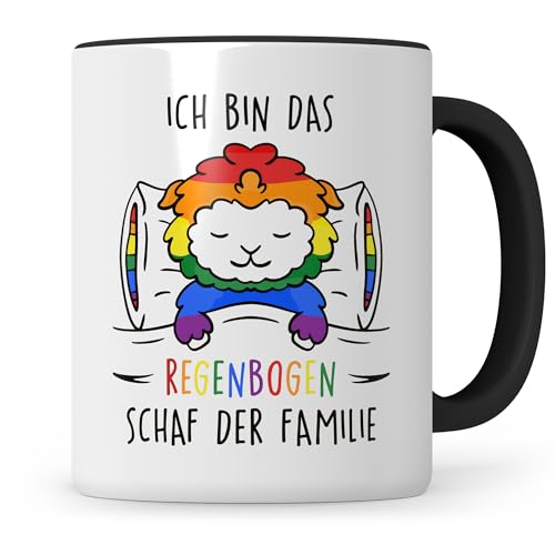 LGBT Tasse, Ich bin das Regenbogen Schaf der Familie, Gay Pride Geschenk Spruch Outing schwul lesbisch queer