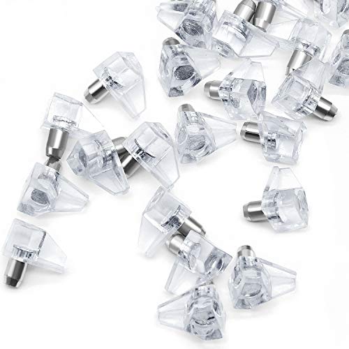 100 Pieces Plastic Shelf Pegs 5mm, Shelf Holder Pin Cabinet Shelf Clips