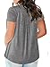 Plus Size Tops for Women 3X Summer Buttons Up Henley Shirts Grey 22W