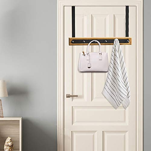Ganchos Adhesivos Para Pared Gancho de la puerta de la casa de madera de madera de acero inoxidable negro 20 * 40 * 5 * 6 cm Puerta sin clavo Tipo de espalda Tipo de espalda sin fisuras Colga