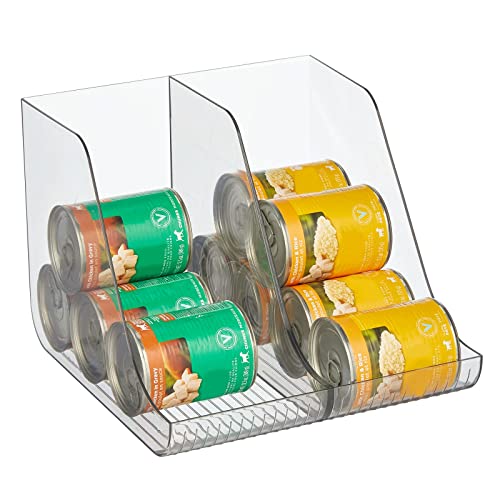 Mdesign Plastic Beverage Storage Can/Bottle Dispenser For Kitchen, Fridge, Freezer, Pantry, Organizer For Soda, Pop, Drinks, Beer, Water Bottles; Holder For 24-26 Cans, Ligne Collection, Clear #TOP5