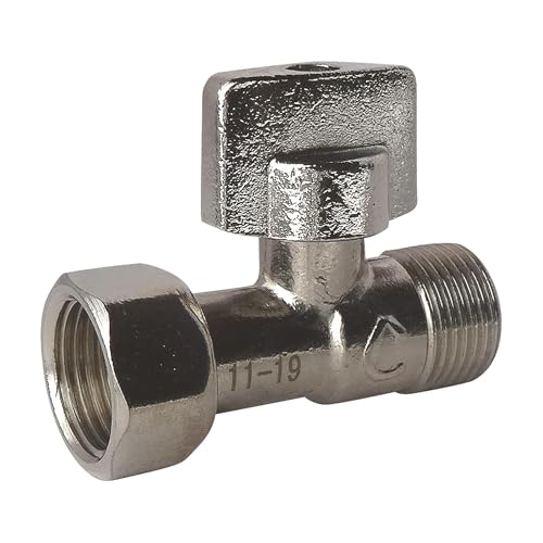 SOMATHERM FOR YOU - rubinetto WC 1/4 di giro a destra Nickel M12 / 17 (3/8 '') - Dado Prigioniero 12/17 (3/8 '')