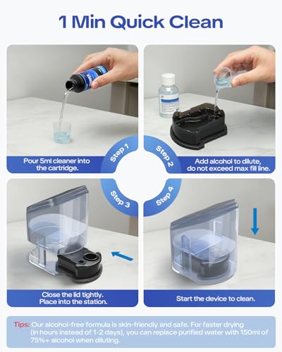 Image of 2026 New Reusable Cartridge with 3 Pack Cleaner Refill, 21 Month Supply Compatible with Braun CCR Clean & Renew, Eco-Friendly Shaver Cleaning and Care Solution Kit