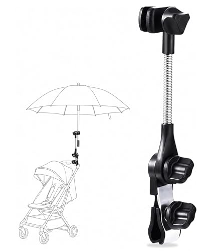 Umbrella Holder for Stroller Chair, Universal 360° Adjustable Umbrella Clamp