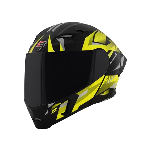 Image of Steelbird SBA-20 Shield X ISI Certified Flip-Up Graphic Helmet for Men and Women with Inner Chrome Sun Shield