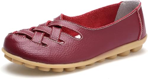 Orthopedic Loafers in Breathable Leather Comfortable Hollow Soft Flats Sandals Summer Casual Slip-On Shoes