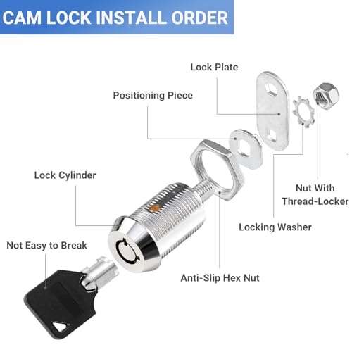 Image of Cam Locks RV Storage Locks with Keys(1 Inch 6Pack), Keyed Alike - Fits 3 /4' Max Door Thickness