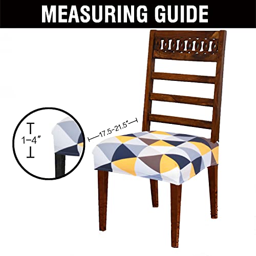 Image of Magical Universal Dining Chair seat Cover Set of 4 Seater pcs are Easily Washable Strechable and Comfortable for Dining Room Home Decor Slip Cover P.2 (Set of 4, Yellow Box)