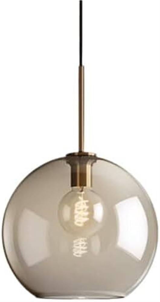 Hertl E27 Light Source Single-Head Hanging Light,Nordic Minimalist Style Chandelier,Creative Spherical Glass Pendant Lamp Lampshade,Bar Corridor Porch Decorative Lighting Fixtures (Size : 31cm)