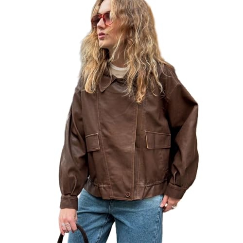 Veste en simili cuir femme coupe ajustée finition rétro premium