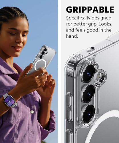 Image of Magnetic Case for Samsung Galaxy S26 5G Compatible with MagSafe, Shockproof Phone Bumper Cover, Anti-Scratch Clear Back (Clear)