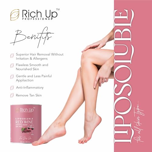 Image of Liposoluble Blueberry Crystal Clear Gel Wax, Normal Skin, 800ml, Painless Hair Removal with Vitamin C | Get 60 ml After Wex Oil & Gel And Facial Kit Free (Red Wine)