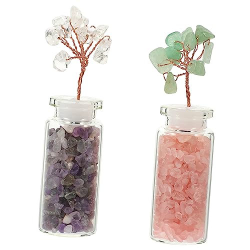 TOPBATHY 2piezas Árbol De Cristal De Decoración De Hogar y Escritorio Adorno De Buena Fortuna