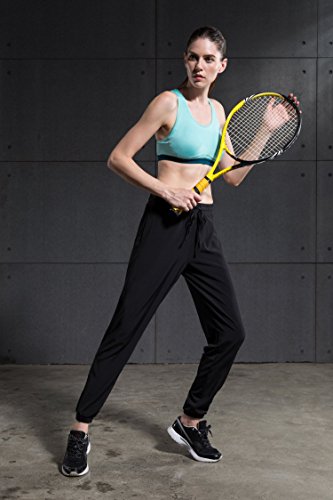 Calça feminina Red Plume esportiva para yoga, dança, ginástica, pilates, harém solto, Black Reflecti