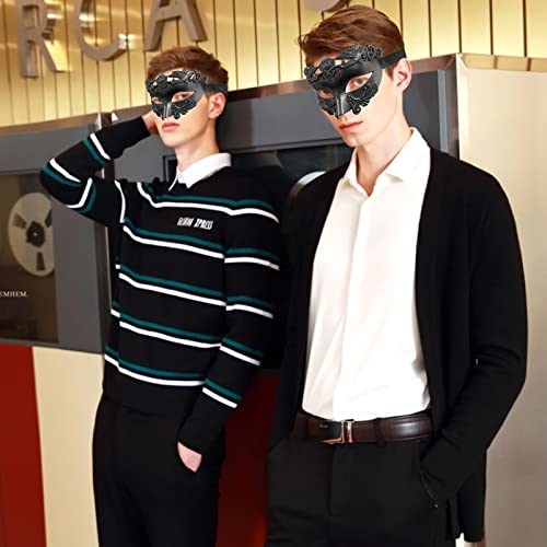 Erythem Masquerade Mask For Men, Fit For Adult, Venetian Halloween Masks, Specially For Costume Ball, Mardi Gras (Fashion Black) #TOP4