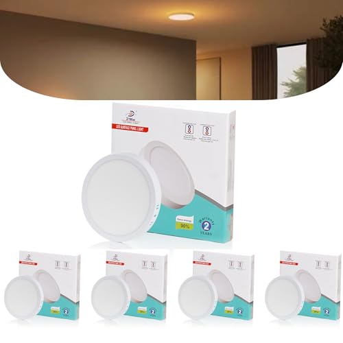 Image of D'Mak 15 Watt Round LED Surface Panel Light Warm White (Pack of 5)