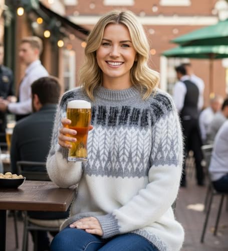 Image of Gamboa Alpaca Sweaters Women Fair Isle Sweaters Women's Fall and Winter Knit Top Ladies Pullover