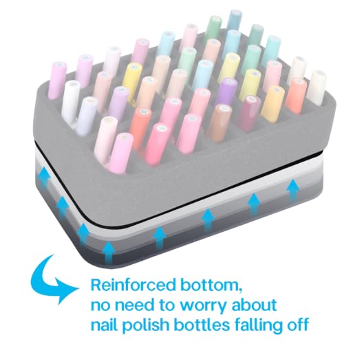 Image of Nail Polish Organizer Holder Foam Pad DIY with 24 Slots for Storage Nail Polish or Essential Oil Tray for Drawers Black