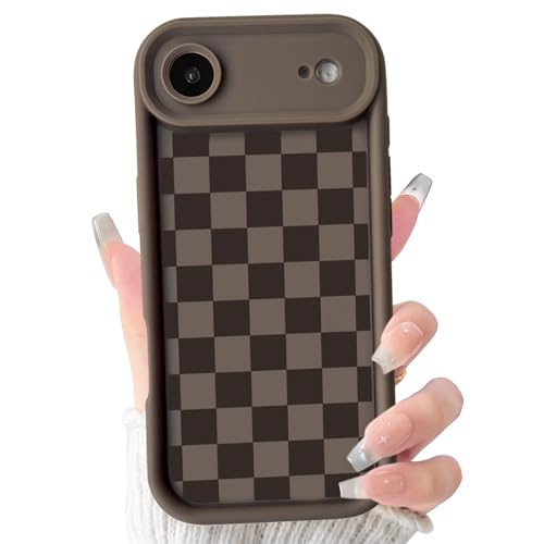 Lovmooful for iPhone 17 Air Case Cute Checkerboard Plaid-Brown