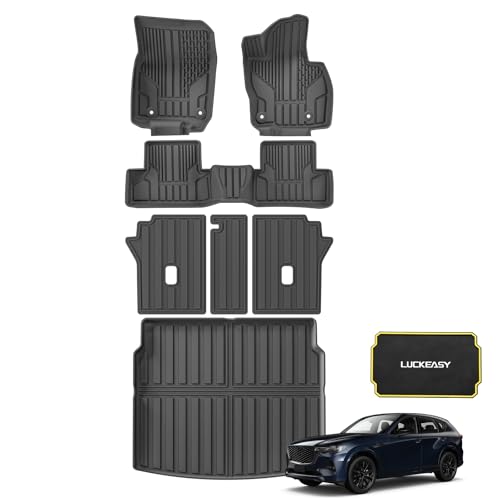 LUCKEASY �}�c�_ �V�^ CX-60 CX60 KH�n ��p 3D�t���A�}�b�g+���Q�b�W�}�b�g �w������J�o�[ CX60 ���̃J�[�}�b�g (MAZDA CX60 2022�N9���`) �g�����N�}�b�g TPE�f�� �h�� ����h�~ �ω��� �J�X�^���p�[�c 