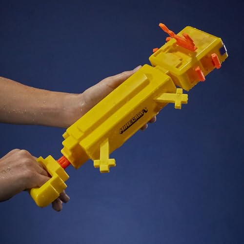 Nerf Super Soaker Minecraft Axolotl Water Blaster, Minecraft Axolotl Mob Design, Outdoor Water Toy, Outdoor Games for Kids - image 6