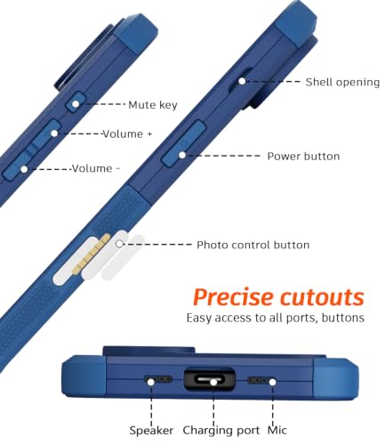 Diverbox Magnetic for iPhone Air Case-(Compatible with MagSafe) Heavy Duty Protection Phone Case with Camera Control Button with Screen Protector Shockproof Drop-Proof 6.5 inch (Blue) - image 7