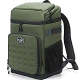 YOUNGOA Cooler Backpack Insulated Waterproof for Men and Women, 2 Insulated Compartments Backpack Cooler for Beach Travel Camping, Portable Lightweight (Green, Large)