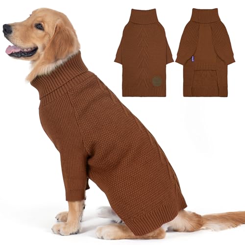 cyeollo Dog Sweater Long Sleeve Warm Knit Sweaters for Large Dogs Boy Girl