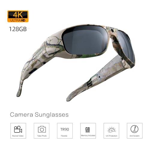 Image of OhO Camera Glasses,4K Pro 24M Resolution H.265 Smart Glasses with Built-in Memory,UV400 Sunglasses for Outdoor Sport