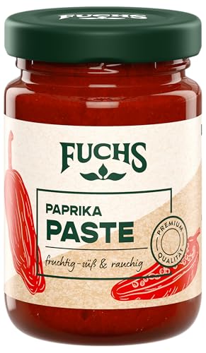 Fuchs Gewürze - Paprika Paste | Fruchtig-süße, rauchige Würzpaste mit natürlichen Zutaten, mit 60% Paprika | 95 g in wiederverschließbarem Glas
