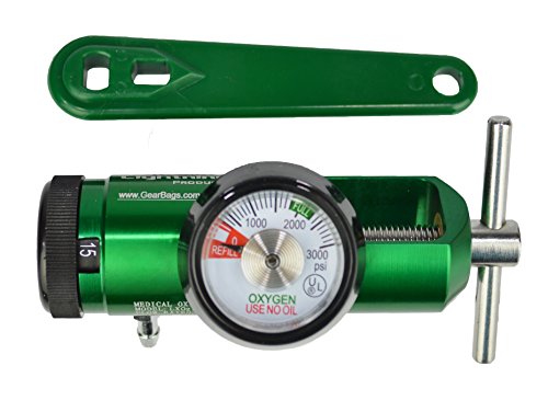 Lightning X O2 Mini Oxygen Regulator Cga-870 Gauge Flow Rate 0-15Lpm W/Wrench #TOP1