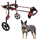 KAJILE Verstellbarer 2-Rad-Hunderollstuhl, L-1 Größe für behinderte Hund Hinterbeine Rehabilitation, geeignete Höhe 37-47cm, Breite 19-25cm, Länge 27-35cm