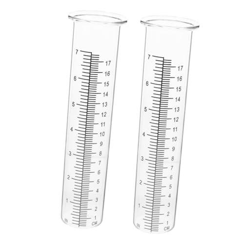NULYLU Owl Rain Gauge Test Tube 2 Pack Plastic Outdoor Rain Gauge Tube Replacement for Easy Rainfall Monitoring