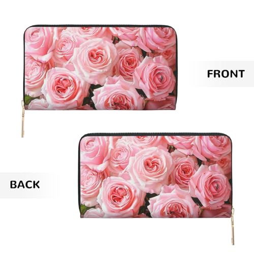 Fresh Roses Printed Long Wallet for Women Men Cute Coin Purse with Card Holder3